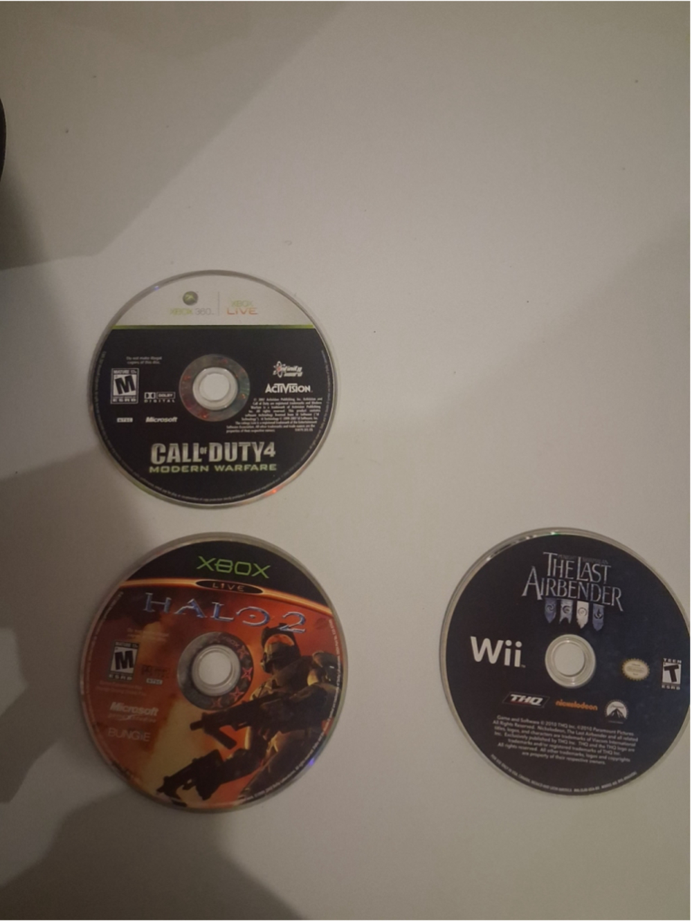 Lot of 3 Video Games: Call of Duty 4, Halo 2, and The Last Airbender
